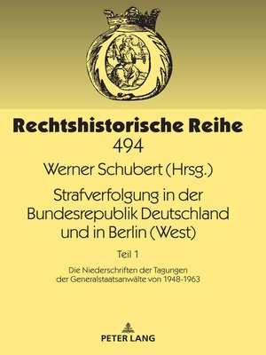 cover image of Strafverfolgung in der Bundesrepublik Deutschland und in Berlin (West)